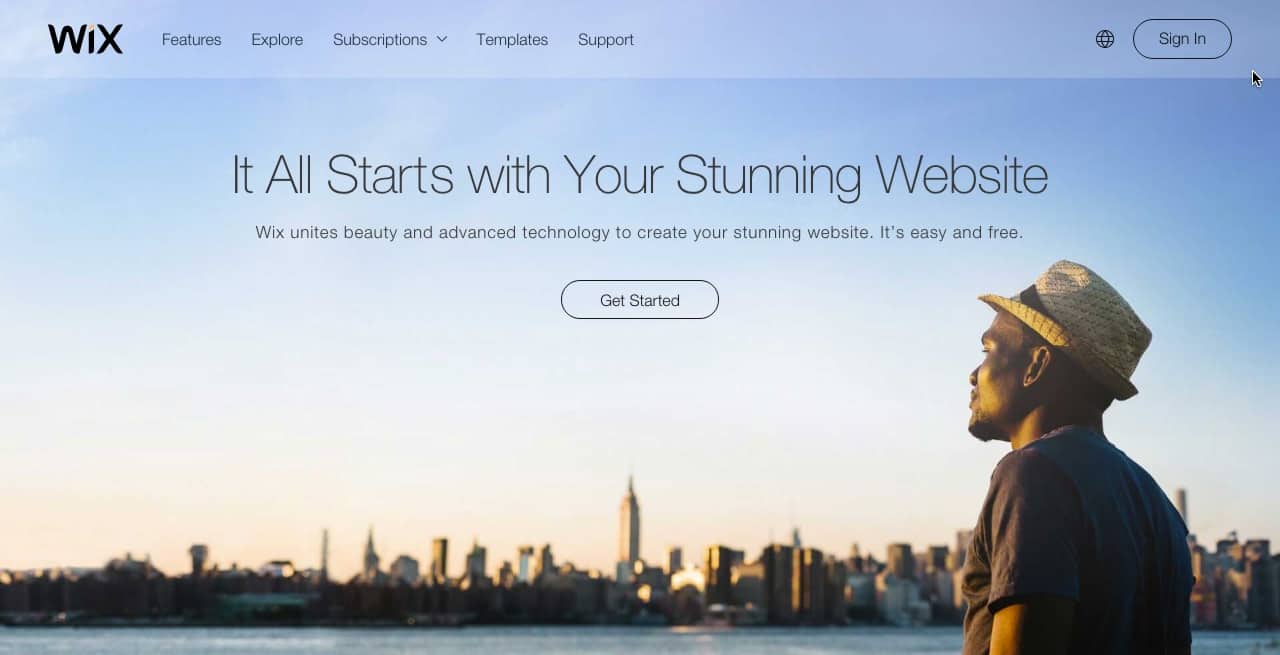wix website homepage